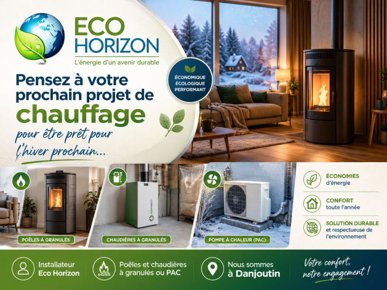 Installation de poêles et chaudières à granulés et PAC sur le secteur de Danjoutin