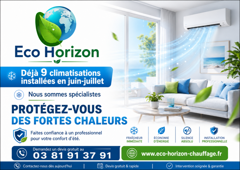 Eco Horizon installe vos clim à Belfort, Montbéliard et Mulhouse