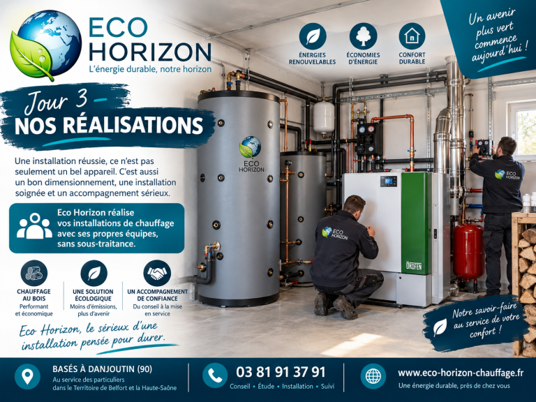 Eco Horizon, le savoir-faire local pour des installations de chauffage soignées, performantes et pensées pour durer.